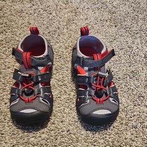 Keen Kids' Gray and Red Sandals